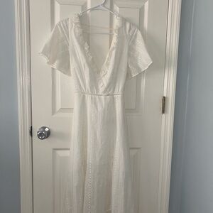 Finders Keepers Ivory Lace Maxi Dress
